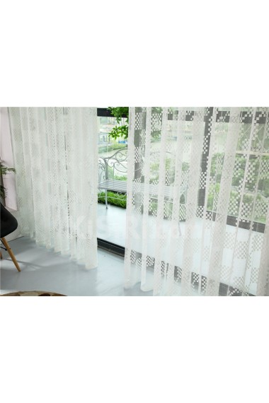 Plaid Made to Measure Sheer Curtain (Two Panels)