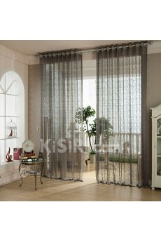 Floral Made to Measure Sheer Curtain (Two Panels)