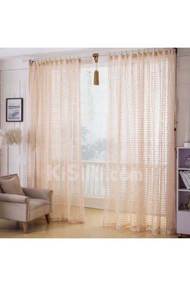 Plaid Made to Measure Sheer Curtain (Two Panels)