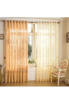 Floral Made to Measure Sheer Curtain (Two Panels)