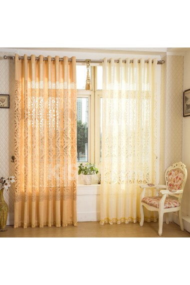 Floral Made to Measure Sheer Curtain (Two Panels)