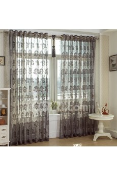 Floral Made to Measure Sheer Curtain (Two Panels)