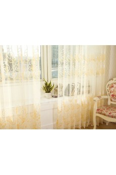 Floral Made to Measure Sheer Curtain (Two Panels)