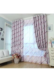 Striped Energy Saving Made to Measure Curtain (Two Panels)