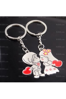 Couples Personalized Zinc Alloy Heart Keychain (A Pair)