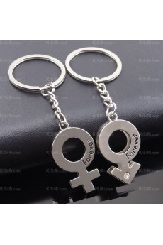 Cheap Small Pendant Zinc Alloy Mark Keychain (A Pair)