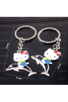 His and Hers Cheap Zinc Alloy Hello Kitty Keychain (A Pair)