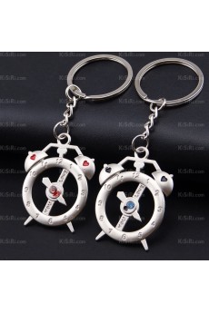 Personalized Zinc Alloy Alarm Clock Keychain (A Pair)