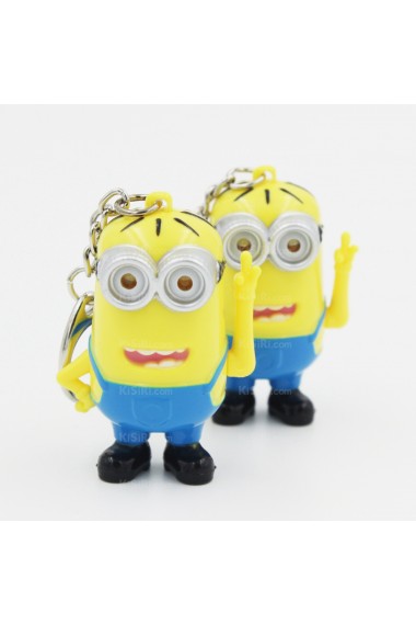 His and Hers Personalized Small Pendant Small Yellow People Keychain (A Pair)