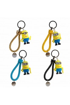 Bag Pendant LED Luminous Rotocast Small Yellow People Keychain (A Pair)(Random Color)