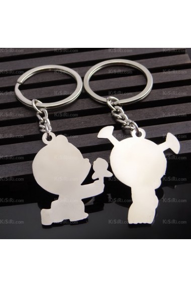 Elegant Small Pendant Zinc Alloy Doll Keychain (A Pair)