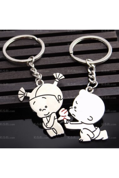 Elegant Small Pendant Zinc Alloy Doll Keychain (A Pair)