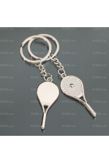 Couples Personalized Zinc Alloy Tennis Racket Keychain (A Pair)