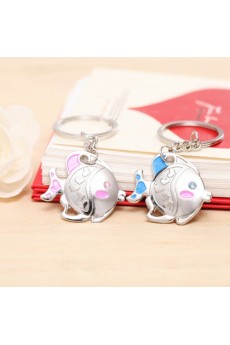 Couples Elegant Small Pendant Zinc Alloy Fish Keychain (A Pair)