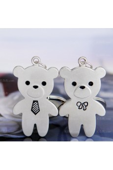 Couples Personalized Small Pendant Zinc Alloy Bear Keychain (A Pair)