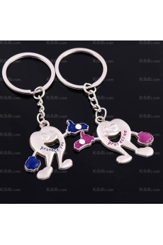 His and Hers Elegant Small Pendant Zinc Alloy Tooth Keychain (A Pair)