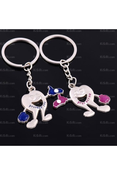His and Hers Elegant Small Pendant Zinc Alloy Tooth Keychain (A Pair)