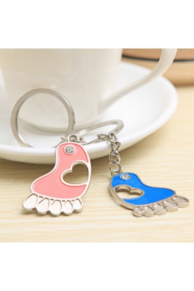 Couples Elegant Small Pendant Zinc Alloy Feet Keychain (A Pair)