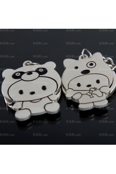 Personalized Small Pendant Zinc Alloy?Doll Keychain (A Pair)