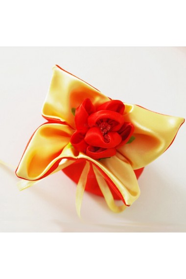 Hand-made Flower Red Color Wedding Favor Bags (12 Pieces/Set)