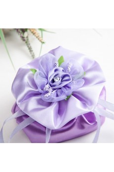 Hand-made Flower Purple Color Wedding Favor Bags (12 Pieces/Set)