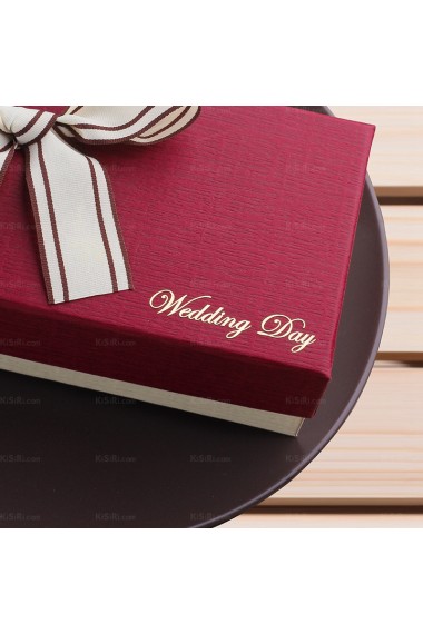 Red Color Personalized Wedding Favor Boxes (12 Pieces/Set)