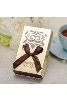 Coffee Color Exquisite Wedding Favor Boxes (12 Pieces/Set)