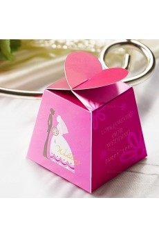 Pink Color Exquisite Wedding Favor Boxes (12 Pieces/Set)