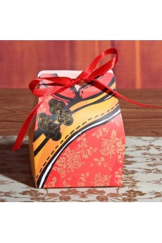 Exquisite Red Color Clothes Wedding Favor Boxes (12 Pieces/Set)