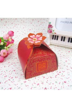 Red Color Wedding Favor Boxes (12 Pieces/Set)