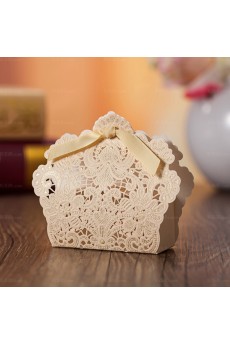 Champagne Color Exquisite Card Paper Wedding Favor Boxes (12 Pieces/Set)