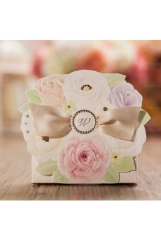 Personalized Card Paper Wedding Favor Boxes (12 Pieces/Set)