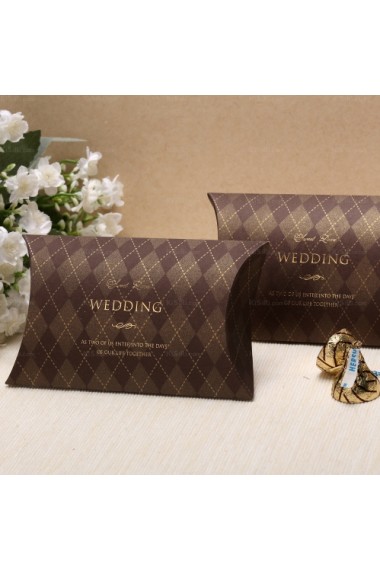 Classical Card Paper Wedding Favor Boxes (12 Pieces/Set)