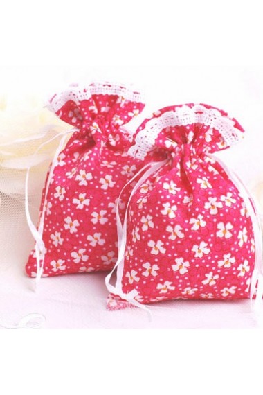 Ribbons Red Classical Wedding Favor Bags (12 Pieces/Set)