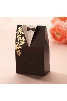 Creative Black Groom Suit Wedding Favor Boxes (12 Pieces/Set)