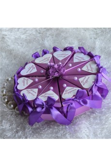 Wedding Party Elegant Purple Color Favor Boxes (10 Pieces/Set)