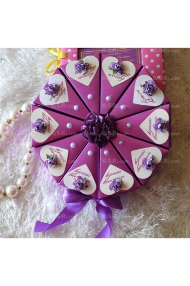 Unique Purple Color Favor Boxes for Wedding (10 Pieces/Set)