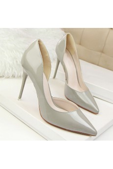 Women's Grey Stiletto Heel Party Shoes (High Heel)