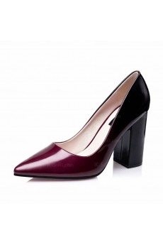 Best Wine Red Chunky Heel Party Shoes On Sale (High Heel)