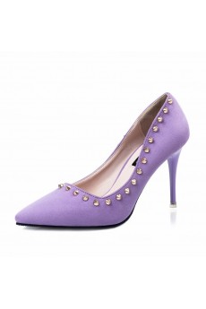 Fashion Purple Pointed Toe Stiletto Heel Prom Shoes with Rivet (High Heel)