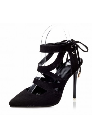 Ladies Cheap Black Pointed Toe Stiletto Heel Party Shoes (High Heel)