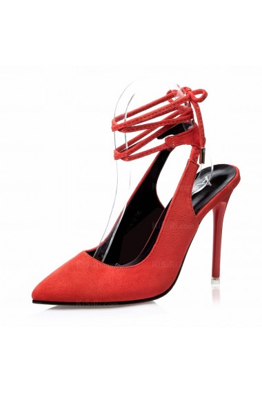 Best Orange Pointed Toe Stiletto Heel Party Shoes (High Heel)