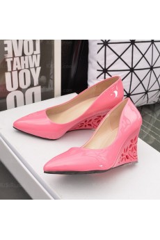 Fashion Rose Red Wedge Heels Party Shoes for Sale (Mid Heel)