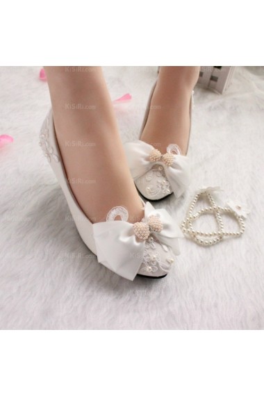 Cheap Comfortable Wedding Bridal Shoes with Bowknot Pearl