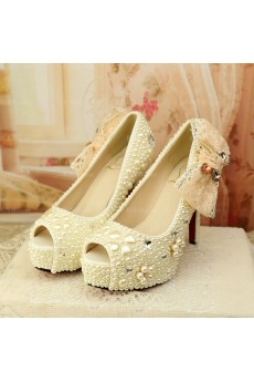 Fall Discount Wedding Bridal Shoes with Rhinestone Bowknot Pearl