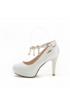 White Comfortable Wedding Shoes for Bridal 