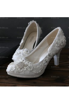 Discount White Lace Bridal Wedding Shoes for Sale