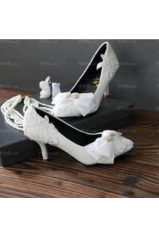 Summer Cheap Lace Bridal Wedding Shoes with Bowknot 