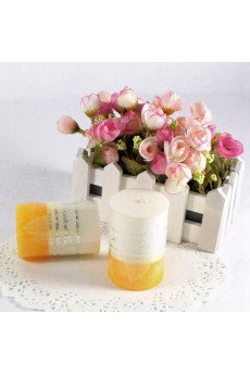 Discount White Yellow Cylindrical Candle