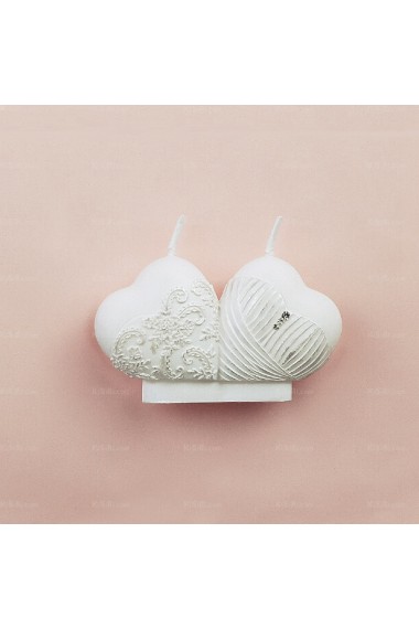 Discount White Heart-shaped Candle Valentine's Day